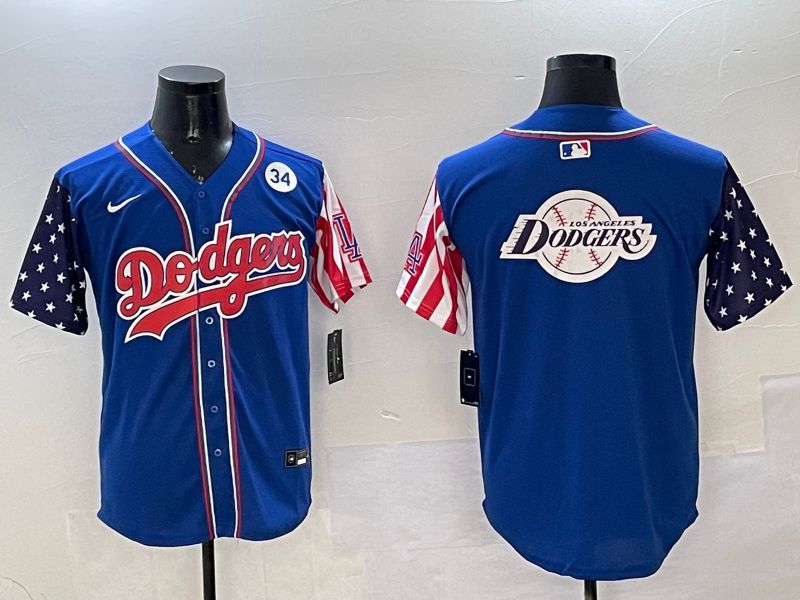 Men Los Angeles Dodgers Blank Blue a generation of national flags Joint name 2025 Nike MLB Jersey style 28->los angeles dodgers->MLB Jersey